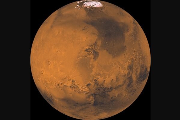 Photo: Planet Mars is shown in this image of the Viking Orbitter I Voyage in 1998.