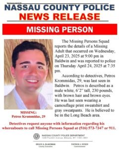 The candidate of the New York County Legislature reported missing for almost a week