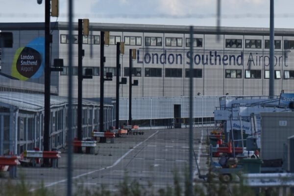 A general view of a quiet London Southend airport after Ryanair announced his withdrawal on August 10, 2021 in Southend, England.