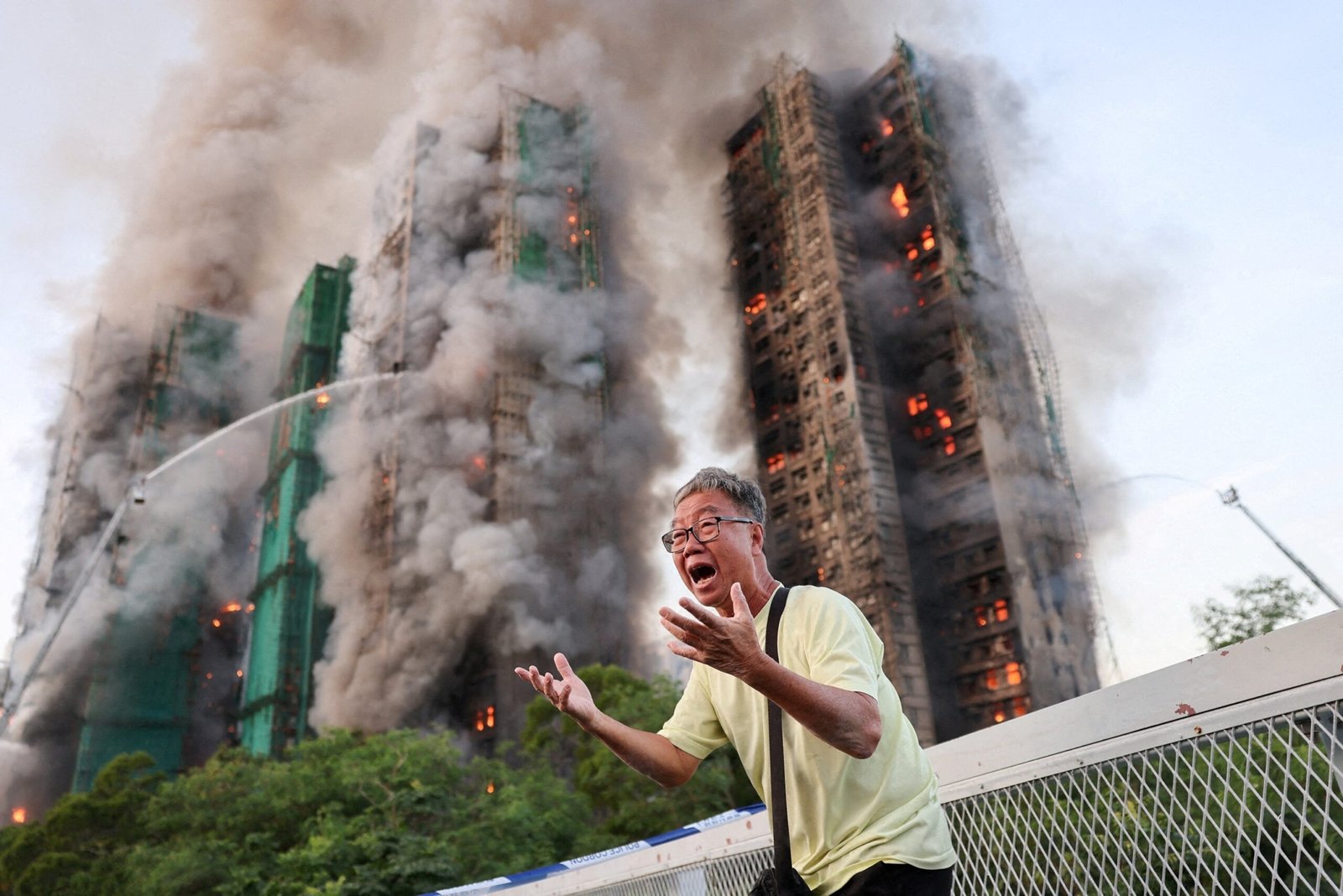 Death toll rises as massive fire engulfs high-rise apartment buildings in Hong Kong